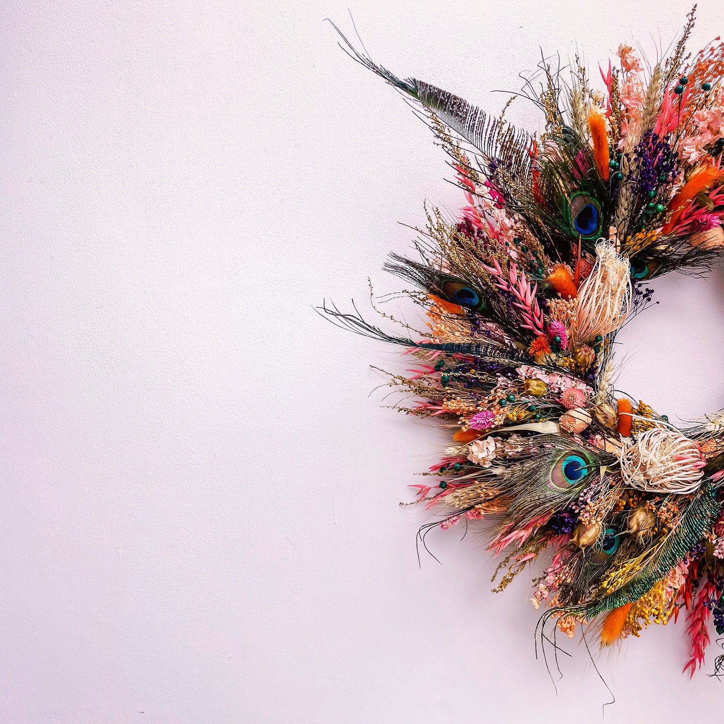 'Peacock Obsession' Pre-Made Wreath