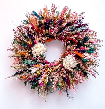 'Peacock Obsession' Pre-Made Wreath